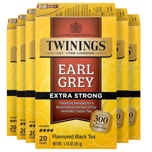 Twinings Tea Earl Grey Extra Bold Black Tea Bags - 20 Count (Case of 6)