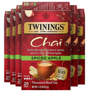 Twinings Tea Spiced Apple Chai Flavored Black Tea Bags - 20 Count (Case of 6)