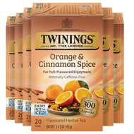 Twinings Orange & Cinnamon Herbal Tea Bags - 20 Count (Case of 6)