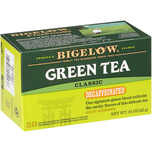 Bigelow Tea Green Decaffeinated Tea Bags, 20 Count Box (Pack of 6)