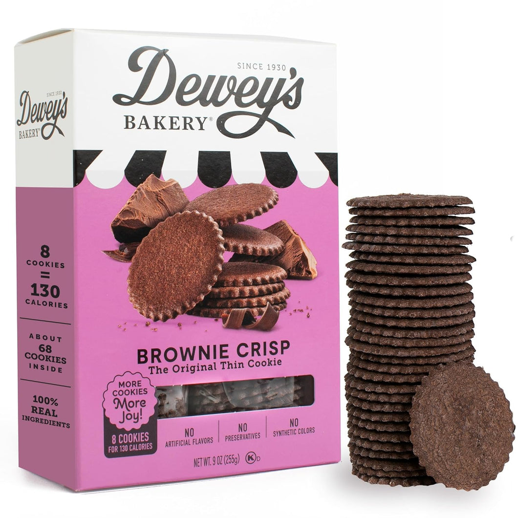 Dewey's Bakery Brownie Crisp Cookie Thins, No Artificial Flavors, Synthetic Colors or Preservatives - 9oz