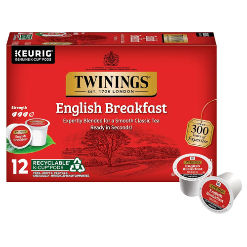 Twinings English Breakfast Tea Single Serve K-Cups - 12 Count (Case of 6)