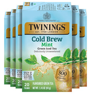 Twinings Mint Cold Brew Green Tea Bags - 20 Count (Case of 6)