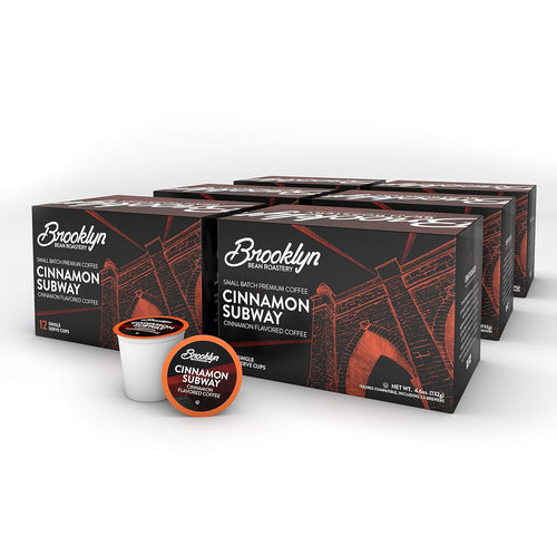 Brooklyn Beans Cinnamon Subway Single Serve Coffee Cups - 12 Count (Case of 6)
