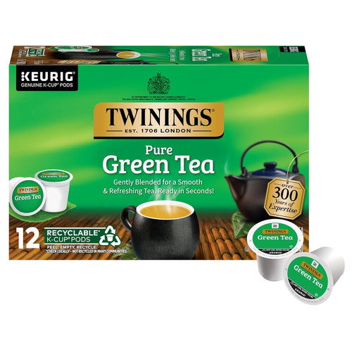 Twinings Pure Green Tea Single Serve K Cups - 12 Count (Case of 6)
