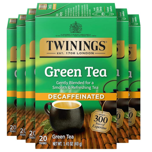 Twinings Tea Decaffeinated Green Tea Bags - 20 Count (Case of 6)