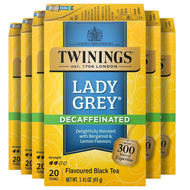 Twinings Decaf Lady Grey Black Tea Bags - 20 Count (Case of 6)