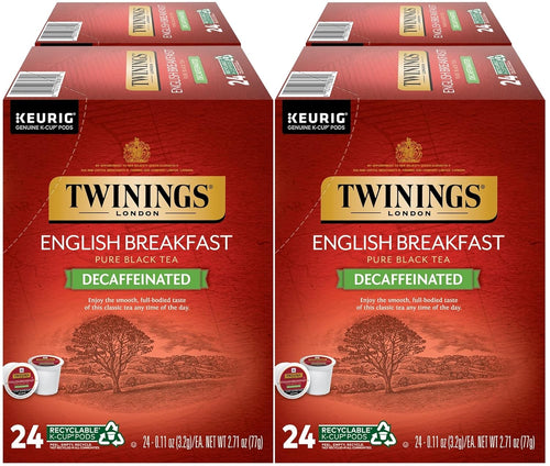 Twinings English Breakfast Decaf Black Tea Keurig K-Cups - 24 Count (Case of 4)