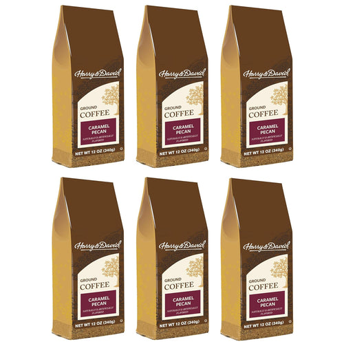 Harry & David Caramel Pecan Flavored Ground Coffee - 12 Ounce (Case of 6)