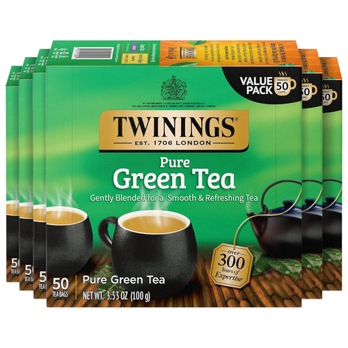 Twinings Pure Natural Green Tea Bags - 50 Count (Case of 6)