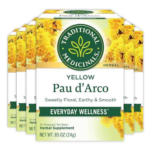 Traditional Medicinals Yellow Pau d'Arco Tea Bags - 16 Count (Case of 6)