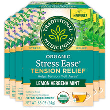 Traditional Medicinals Stress Ease Tension Relief Herbal Tea Bags - 16 Count (Case of 6)