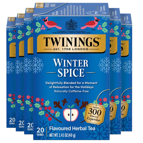 Twinings Winter Spice Apple, Cinnamon & Clove Herbal Tea - 20 Count (Case of 6)