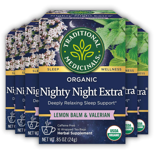 Traditional Medicinals Relaxation Nighty Night Valerian Tea Bags - 16 Count (Case of 6)