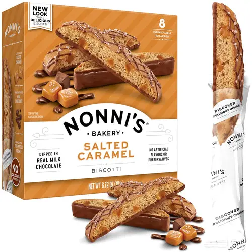 Nonni's Salted Caramel Biscotti Italian Cookies - 8 Count