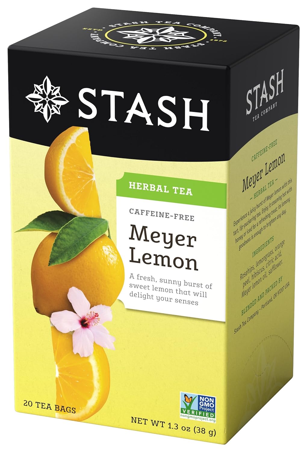 Stash Tea Meyer Lemon Caffeine Free Herbal Tea Bags - 20 Count