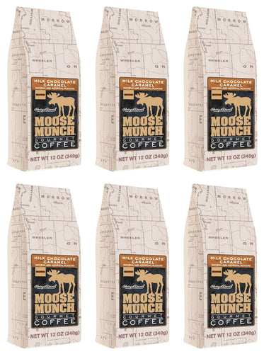 Moose Munch Milk Chocolate Caramel Ground Coffee -12 Ounce (Case of 6)