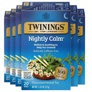Twinings Nightly Calm Caffeine Free Herbal Tea Bags - 20 Count (Case of 6)