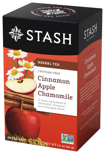 Stash Tea Cinnamon Apple Chamomile Herbal Tea Bags - 20 Count (Case of 6)