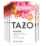 Tazo Tea Passion Caffeine Free Herbal Tea Bags - 20 Count (Case of 6)