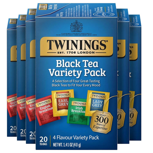 Twinings Black Tea Variety Pack Tea Bags - 20 Count (Case of 6)