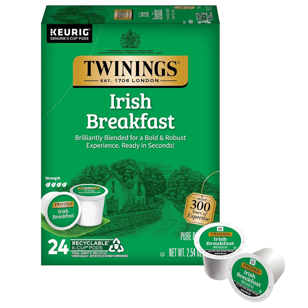 Twinings Irish Breakfast Black Tea Single Serve K-Cups - 24 Count (Case of 4)