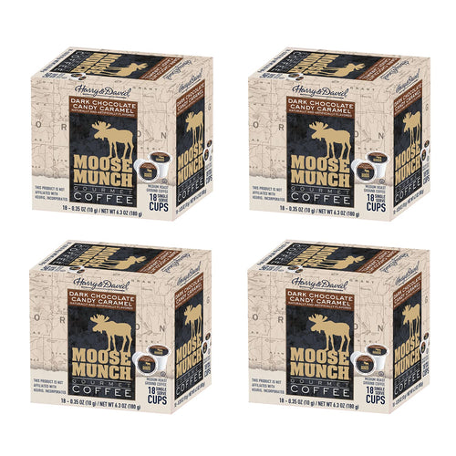 Moose Munch Dark Chocolate Candy Caramel Coffee Cups - 18 Count (Case of 4)