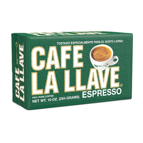 Cafe La Llave Dark Roast Ground Espresso Coffee, Cuban Style - 10 oz (Case of 6)