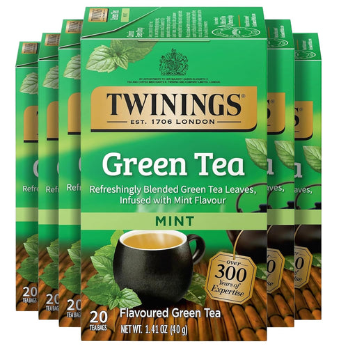 Twinings Green Tea With Mint Tea Bags - 20 Count (Case of 6)