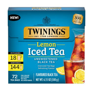 Twinings Lemon Flavored Black Iced Tea Bags - 72 Count (Case of 6)