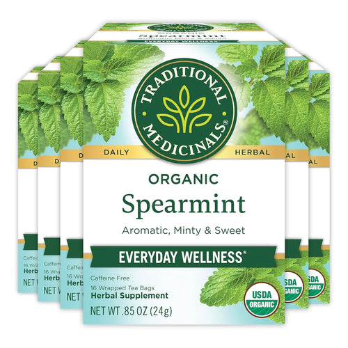 Traditional Medicinals Organic Spearmint Tea Bags - 16 Count (Case of 6)