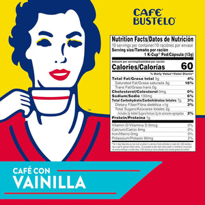 Cafe Bustelo Sweet & Creamy Café Con Vainilla Single Serve Cups - 10 Count