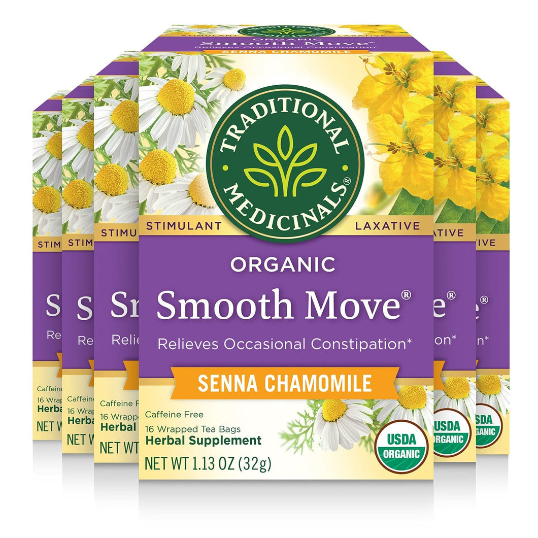 Traditional Medicinals Smooth Move Senna Chamomile Herbal Tea - 16 Count (Case of 6)