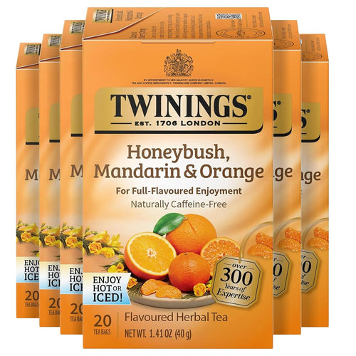 Twinings Honeybush Mandarin Orange Herbal Tea Bags - 20 Count (Case of 6)