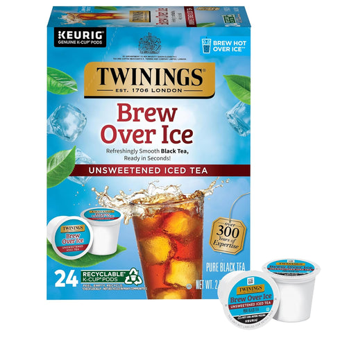 Twinings Unsweetened Black Tea Single Serve K-Cups - 24 Count (Case of 4)