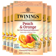 Twinings Peach & Orange Herbal Tea Bags - 20 Count (Case of 6)