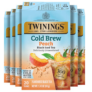 Twinings Peach Cold Brew Black Tea Bags - 20 Count (Case of 6)