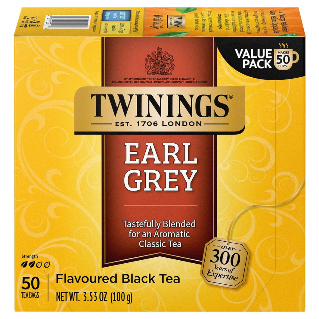 Twinings Earl Grey Bergamot Black Tea Bags - 50 Count