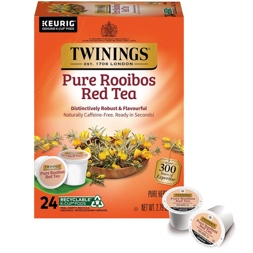 Twinings Pure Rooibos Caffeine Free Red Tea K-Cups - 24 Count (Case of 4)