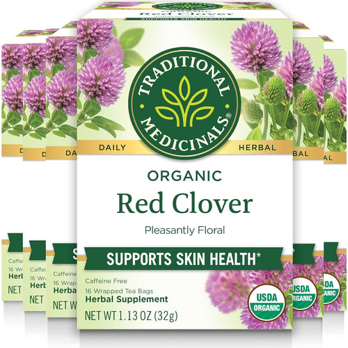 Traditional Medicinals Organic Red Clover Herbal Tea - 16 Count (Case of 6)