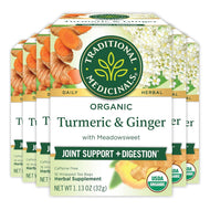 Traditional Medicinals Organic Turmeric With Meadowsweet and Ginger Tea - 16 Count (Case of 6)