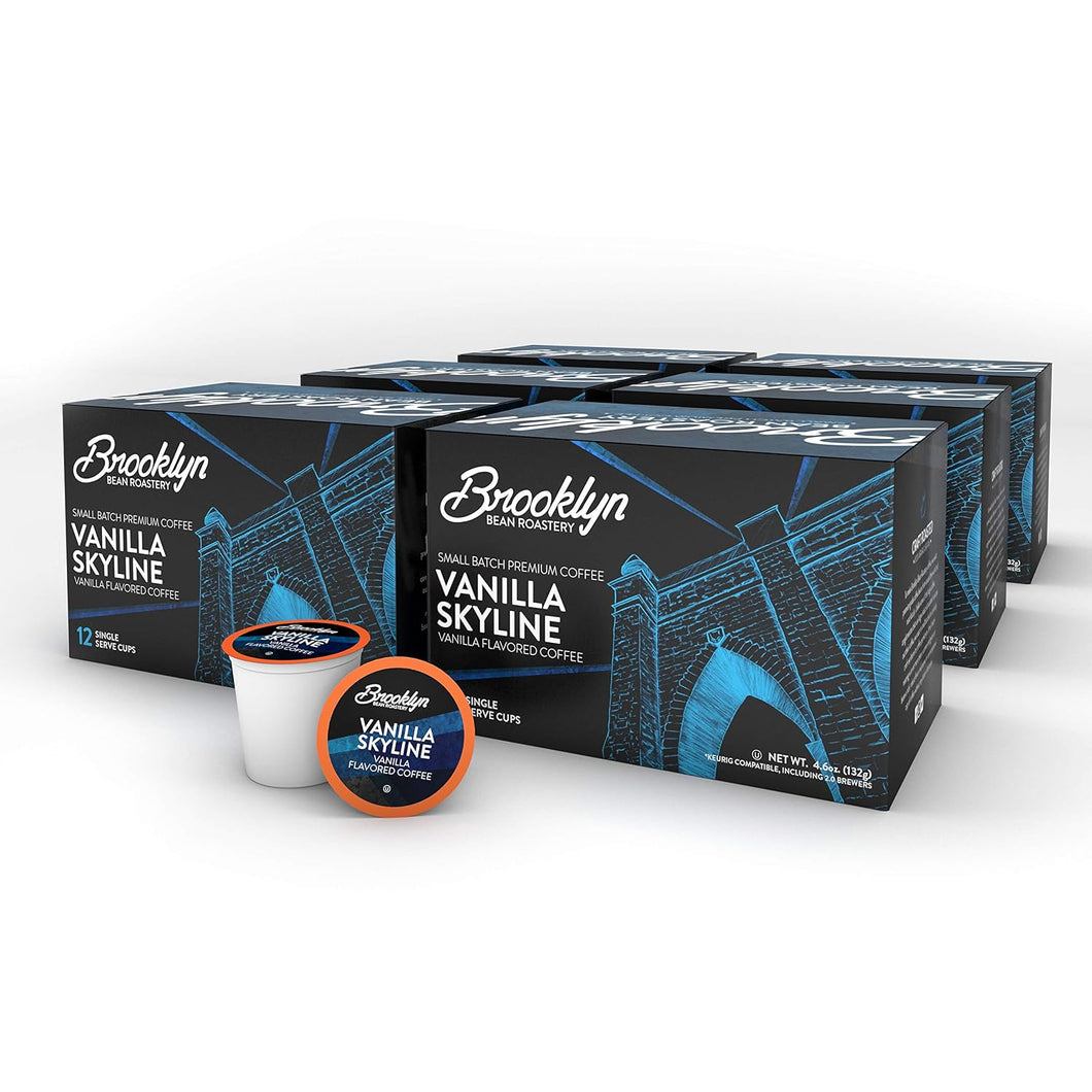 Brooklyn Beans Vanilla Skyline Single Serve Coffee Cups - 12 Count (Case of 6)