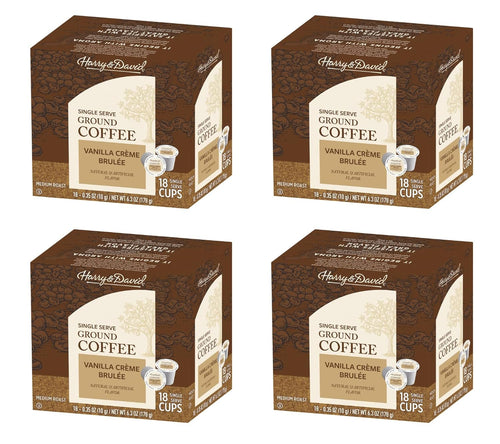 Harry & David Creme Brulee Single Serve Coffee Cups - 18 Count (Case of 4)