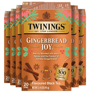 Twinings Gingerbread Joy Holiday Black Tea Bags - 20 Count (Case of 6)