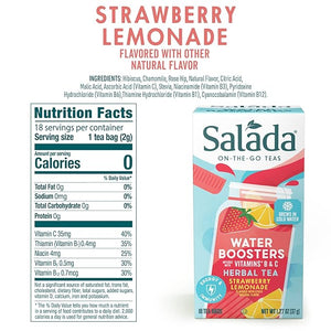 Salada Strawberry Lemonade Water Boosters Herbal Tea - 18 Count