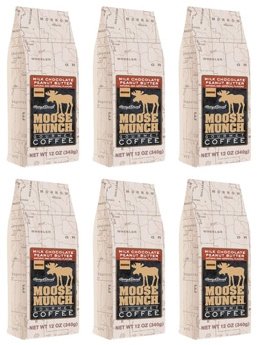 Moose Munch Milk Chocolate Peanut Butter Ground Coffee - 12 Ounce (Case of 6)