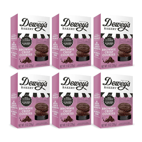 Dewey's Bakery Brownie Crisp Cookie Thins - 9 Ounce (Case of 6)