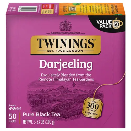 Twinings Darjeeling Pure Black Tea Bags - 50 Count