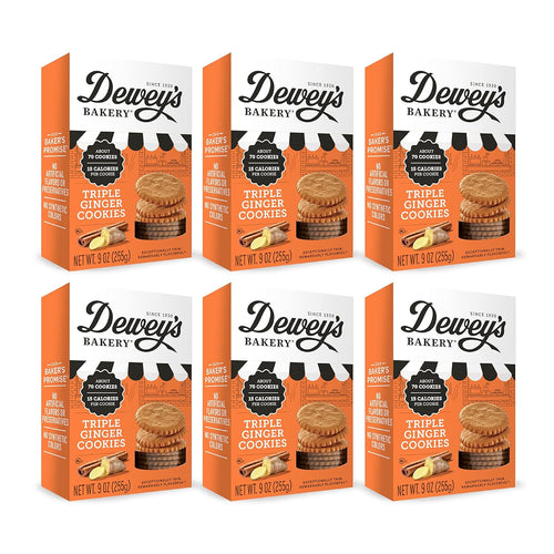 Dewey's Bakery Triple Ginger Cookie Thins - 9 Ounce (Case of 6)