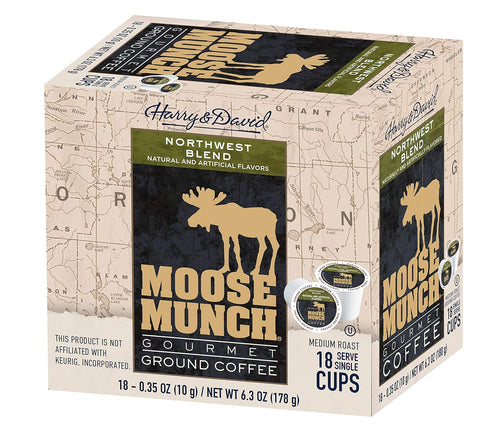 Moose Munch Northwest Blend Single Serve Coffee Cups - 18 Count